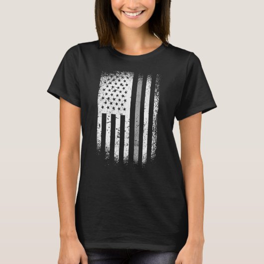 Correctieve officier Amerikaanse vlag Silver Line T-shirt (Voorkant)