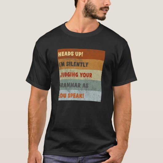 Correcting Grammar  English Teacher Quote Retro T-shirt (Voorkant)