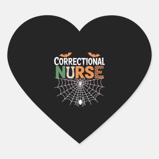 Correctional Nurse Halloween Pumpkin Classic T-Shi Hart Sticker (Voorkant)