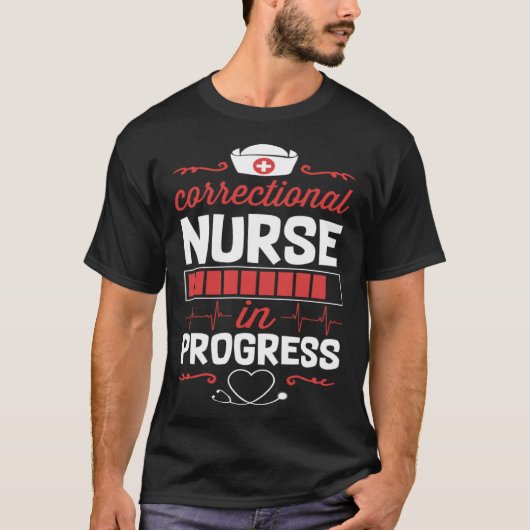 Correctional Nurse In Progress Nursing School Stud T-shirt (Voorkant)
