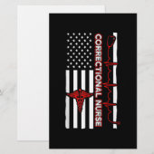 Correctional Nurse USA Flag Nursing RN Briefpapier (Voorkant / Achterkant)