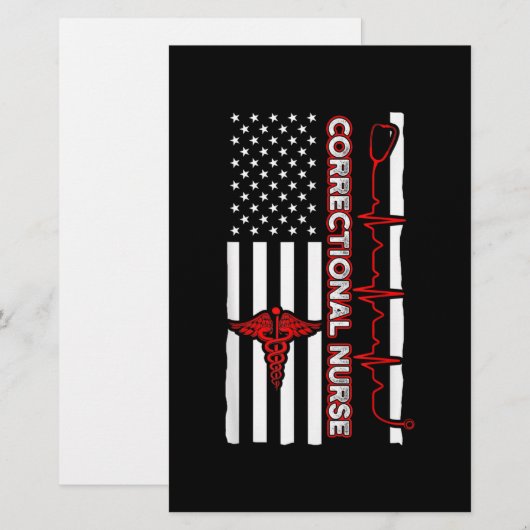 Correctional Nurse USA Flag Nursing RN Briefpapier (Voorkant / Achterkant)