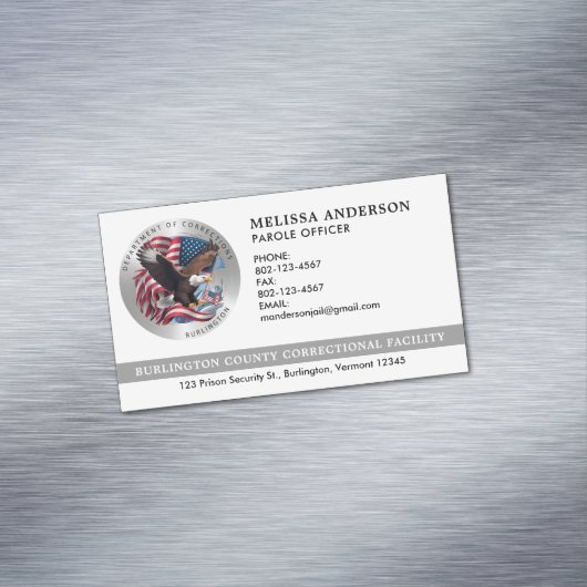 Correctional Officer Custom Law Enforcement Logo Magnetisch Visitekaartje (Voorbeeld)