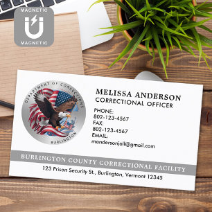 Correctional Officer Custom Law Enforcement Logo Magnetisch Visitekaartje