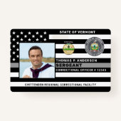 Correctional Officer Foto Logo Bedrijf Jailor ID Badge (Voorkant)