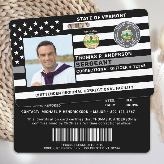 Correctional Officer Foto Logo Bedrijf Jailor ID Badge