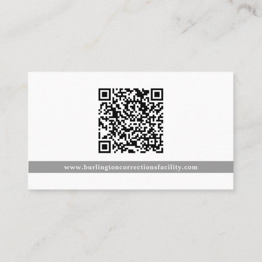 Correctional Officer Jail Security aangepaste QR-c Visitekaartje (Achterkant)