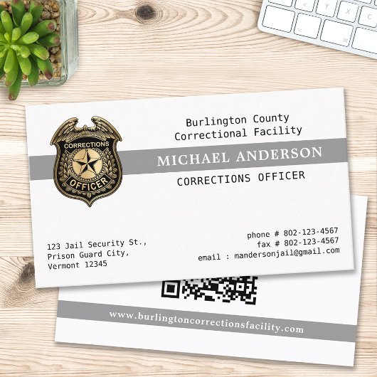 Correctional Officer Jail Security aangepaste QR-c Visitekaartje