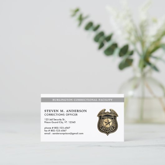 Correctional Officer Prison Security Jail QR-code Visitekaartje (Staand voorkant)