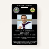 Correctional Officer Professional Logo Foto ID Badge (Voorkant)