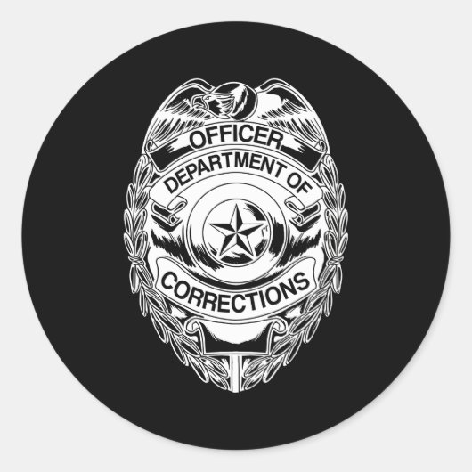Correctional Officers Badge Gear Ronde Sticker (Voorkant)