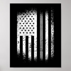 Correctionaris Amerikaanse vlag Thin Silver Poster