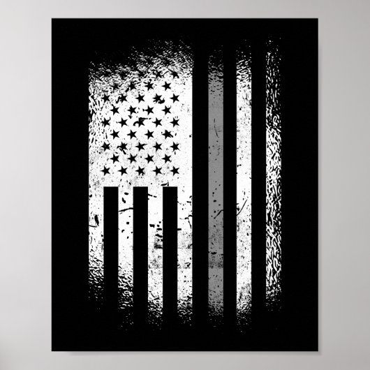 Correctionaris Amerikaanse vlag Thin Silver Poster (Voorkant)