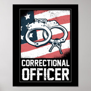 Correctionaris Amerikaanse vlag Thin Silver Poster