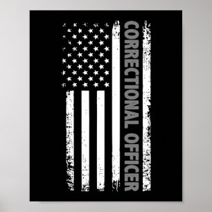 Correctionaris Amerikaanse vlag Thin Silver Poster
