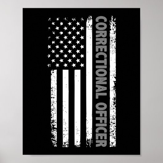 Correctionaris Amerikaanse vlag Thin Silver Poster (Voorkant)