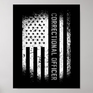 Correctionaris Amerikaanse vlag Thin Silver Poster