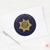 Correctionaris badge, goudblauw-rondetsticker ronde sticker (Envelop)