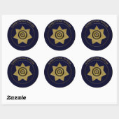 Correctionaris badge, goudblauw-rondetsticker ronde sticker (Vel)