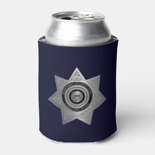Correctionaris Badge, Silver Blue-Koelbox Blikjeskoeler (Blikje Voorkant)