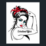 Correctionaris Rosie de Riveter omhoog Poster<br><div class="desc">Deze grappige correctionele officier ontwerpt shows voor 'correctionaris' Het is geweldig voor moederdag of Valentijnsdag.</div>