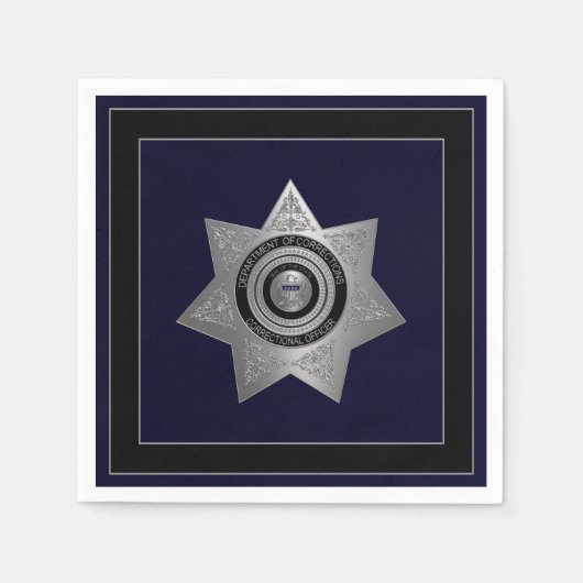 Correctionaris Silver Badge Sq-Paper Napkins Servet (Voorkant)