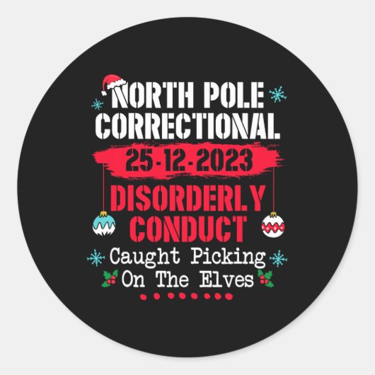 Correctioneel wanordelijk gedrag op Noordpool Ronde Sticker (Voorkant)