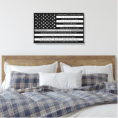 Correctionele officieren bidden dunne grijze lijn canvas afdruk (Insitu (Slaapkamer))