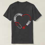 Correctionele Verpleegkundige Stethoscoop Verpleeg T-shirt (Design voorkant)
