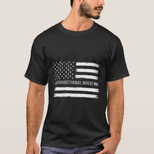 Correctionele verpleegkundige VS Amerikaanse vlag  T-shirt (Voorkant)