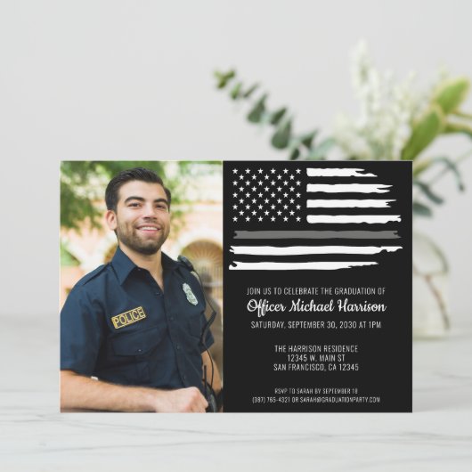 Corrections Officer Graduation Party Flag Foto Kaart (Staand voorkant)