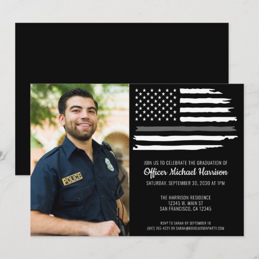 Corrections Officer Graduation Party Flag Foto Kaart (Voorkant / Achterkant)