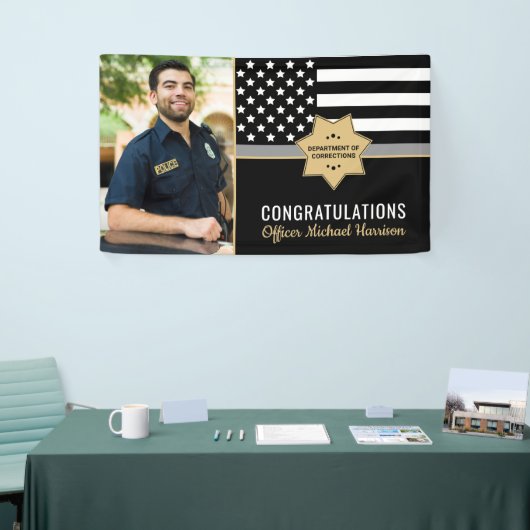 Corrections Officer Graduation Party Flag Foto Spandoek (Beurs)
