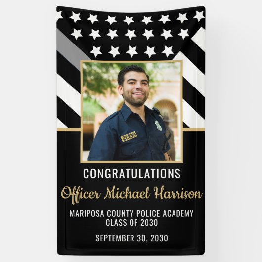 Corrections Officer Graduation Party Flag Foto Spandoek (Verticaal)