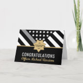 Corrections Officer Graduation Thin Silver Line Bedankkaart (Voorkant)