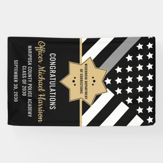 Corrections Officer Politie Afstudeerfeest Spandoek (Horizontaal)