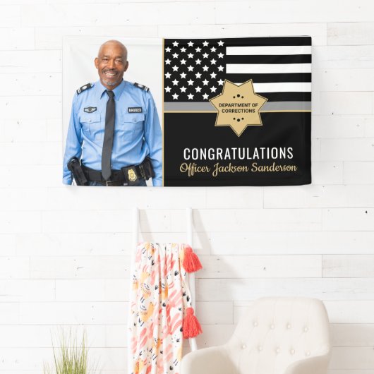 Corrections Officer Silver Line Pensioenfoto Spandoek (Insitu)