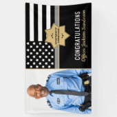 Corrections Officer Silver Line Pensioenfoto Spandoek (Verticaal)