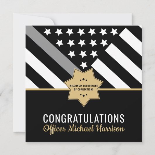 Corrections Officer Thin Silver Line Graduation (Voorkant)