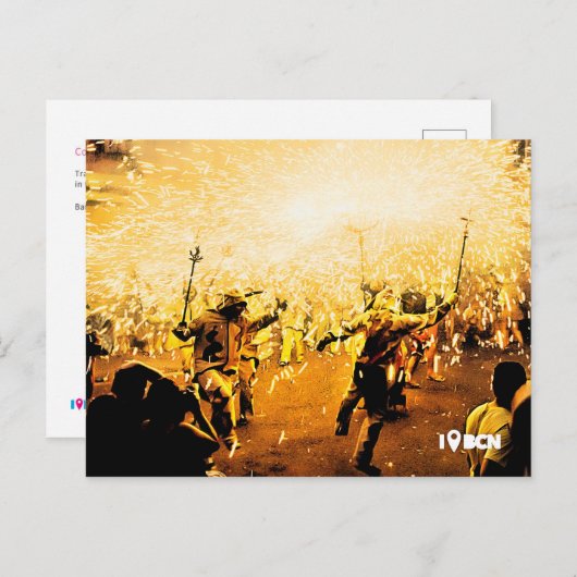 Correfocs van het graafschap Gràcia in Barcelona, Briefkaart (Voorkant / Achterkant)
