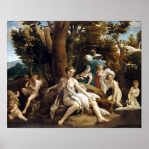 Correggio Leda en de Swan Poster