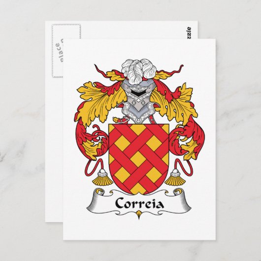 Correia Family Crest Briefkaart (Voorkant / Achterkant)