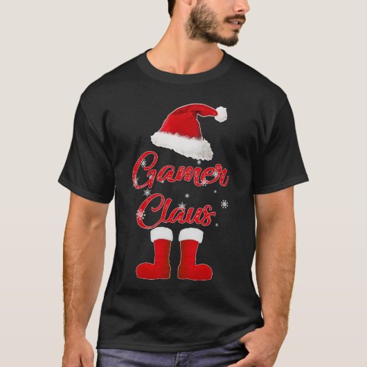 correlatie gamer santa kerstman t-shirt (Voorkant)