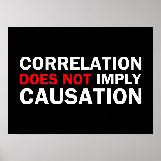Correlatie impliceert geen oorzakelijk verband poster (Voorkant)