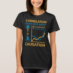 Correlatie impliceert geen oorzakelijk verband t-shirt