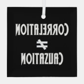 Correlatie is geen gelijke oorzaak funny science glas ornament (Achterkant)