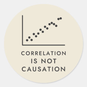 Correlatie Is Niet Causaliteit Spreidingsplot Ronde Sticker