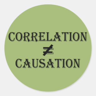 Correlatie is niet gelijk aan oorzaak ronde sticker