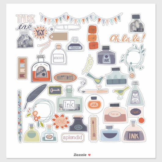 Correspondentie schrijvertekenaar sticker (Vel)