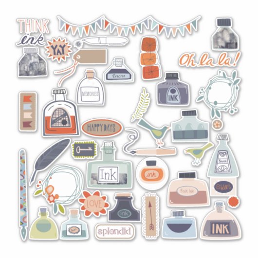 Correspondentie schrijvertekenaar sticker (Voorkant)